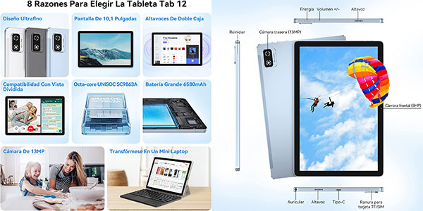 Tablet Blackview Tab 12 Full HD de 10" con 64 GB barata