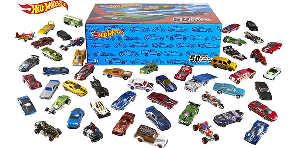 Pack x50 Coches de juguete Hot Wheels en caja de regalo