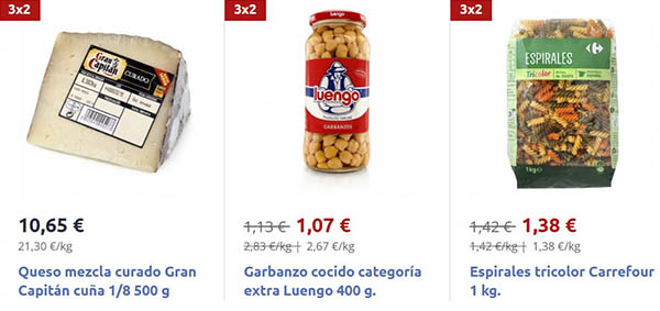 Carrefour 3x2 productos ofertas