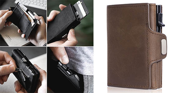 Cartera billetera YATBEST con tarjetero extraíble, monedero y protección RFID