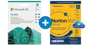 Microsoft 365 Familia para 6 personas para 12 + 3 meses y NORTON 360 Deluxe