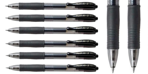 Pack x6 Bolígrafos de gel Pilot G2 de tinta negra con punta de 0,7 mm baratos en Amazon