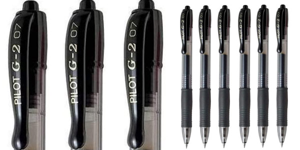 Pack x6 Bolígrafos de gel Pilot G2 de tinta negra con punta de 0,7 mm en Amazon