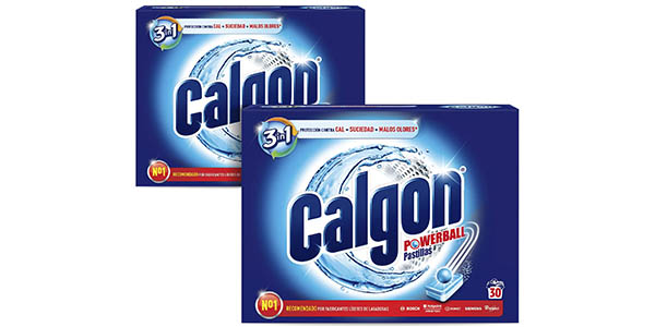 Pack x2 paquetes Calgon 3 en 1 para lavadoras (60 pastillas)