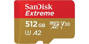Tarjeta microSDXC SanDisk Extreme A2 de 512 GB
