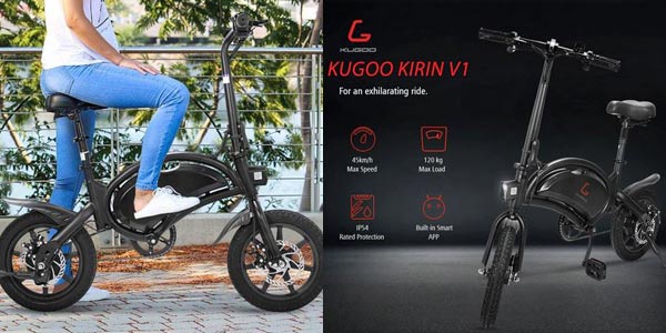 Bicicleta urbana eléctrica Kirin V1 de Kugoo chollo en AliExpress