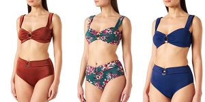 Bikini Iris & Lilly con braga de cintura alta y sujetador con relleno para mujer barato en Amazon