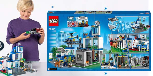 Playset Comisaría de Policía LEGO 60316 City con edificio con cárcel y helicóptero en Amazon