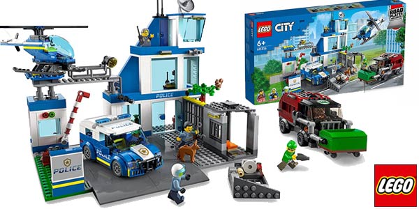 Playset Comisaría de Policía LEGO 60316 City con edificio con cárcel y helicóptero barato en Amazon
