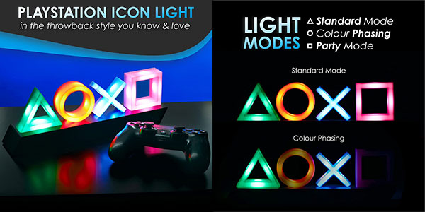 Lámpara Paladone PlayStation Icons con 3 modos de luz barata