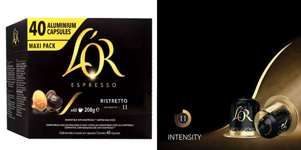 ▷ Chollo Pack x120 Cápsulas de café L'Or Espresso Ristretto Intensidad 11  por sólo 30,44€ con envío gratis y 3x2