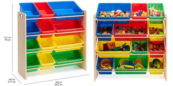 Organizador de juguetes Amazon Basics con 12 compartimentos en Amazon