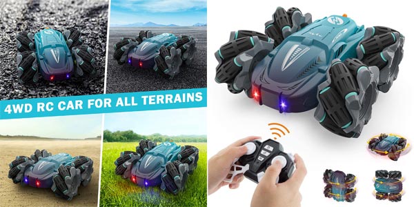 Coche teledirigido RC 4WD Drift Stunt Baztoy de 2.4GHz con rotación de 360° barato en Amazon