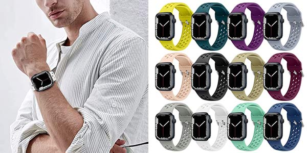 Pack x12 correas para Apple Watch baratas en Amazon