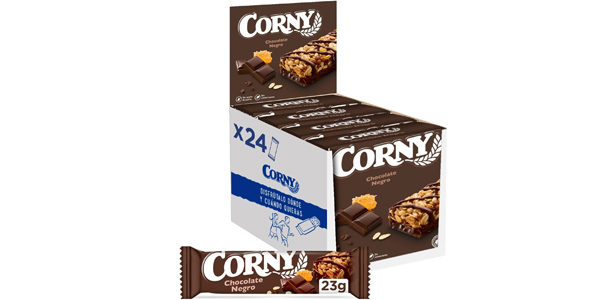 Pack x24 Barritas de Cereales Corny Chocolate Negro de 23g barato en Amazon