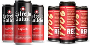 Pack x24 Latas de cerveza Estrella Galicia Especial + x24 1906 Red Vintage barato en Amazon