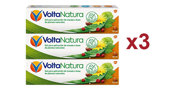 Pack x3 Gel de plantas naturales VoltaNatura de 50 ml para masaje barato en Amazon