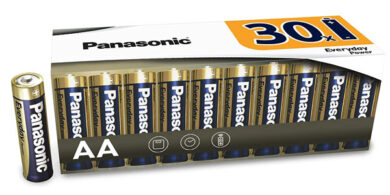 Pack x30 pilas alcalinas AA Panasonic Everyday Power Mignon LR6 baratas en Amazon