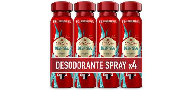 Pack x4 Desodorante corporal en spray Old Spice Deep Sea de 150 ml para hombre barato en Amazon 