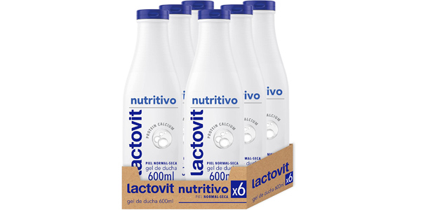 Pack x6 Gel de ducha Lactovit Nutritivo para piel seca de 600 ml barato en Amazon