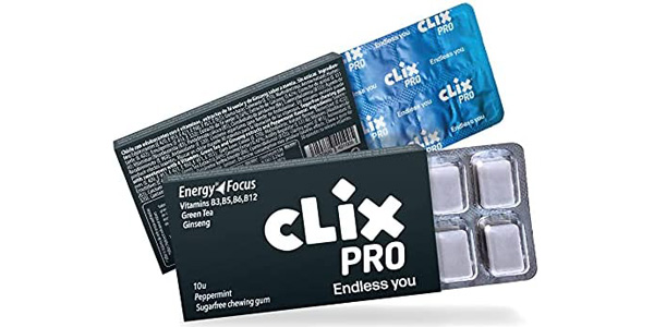 Pack x80 Chicles en grageas Clix Pro Energy & Focus en Amazon