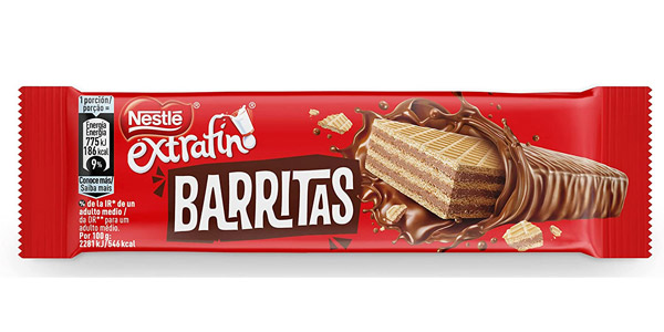 Pack x30 barritas de chocolate con leche y galleta Nestlé Extrafino de 34g