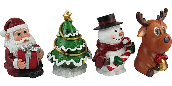 Set Merry Little Christmas de 4 miniaturas navideñas de 10 cm barato