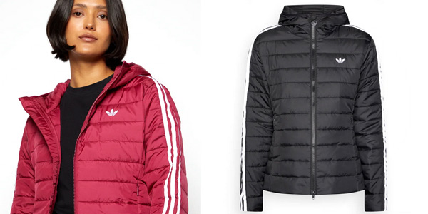 Chaqueta acolchada Adidas Originals Slim Padded Jacket con capucha para mujer en Zalando Privé
