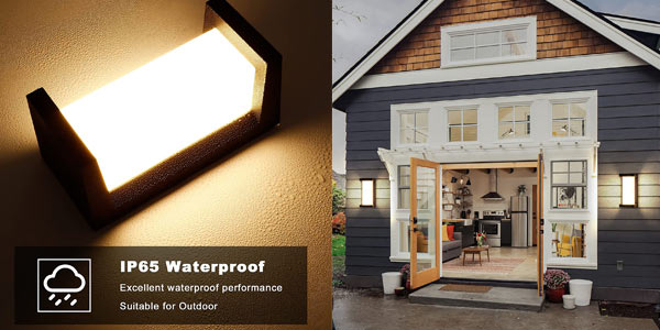 Aplique LED de pared impermeable IP65 Leelike de 10W para exteriores en Amazon