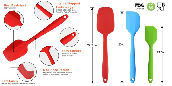 Pack x4 Espátulas de silicona MOACC para cocina en Amazon