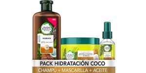 Pack Hidratación Coco Herbal Essences con champú, mascarilla y aceite en spray barato en Amazon