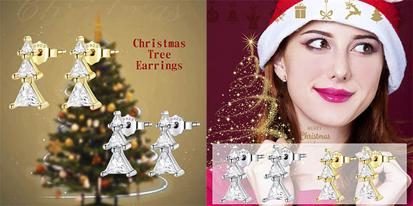 Qing pendientes árbol Navidad baratos