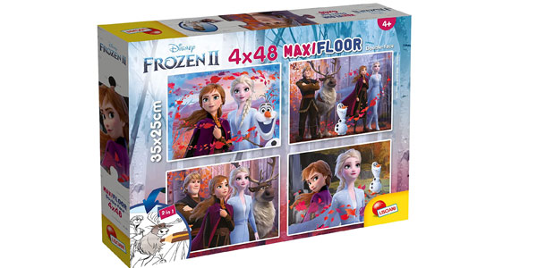 Pack x4 Puzles de 48 piezas 2 en 1 Disney Frozen 2 con reverso para colorear barato en Amazon