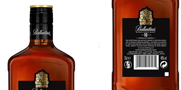 Whisky escocés de mezcla Ballantine's 10 Años de 700 ml en Amazon