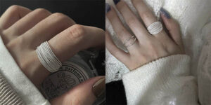 Anillo ajustable en plata de ley 925