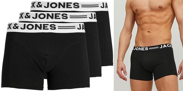 Pack x3 Boxers Jack & Jones Sense para hombre baratos en Amazon