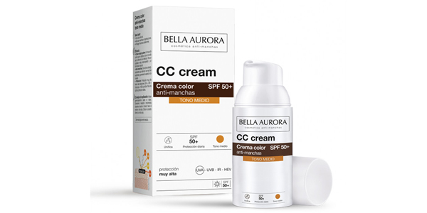 Crema facial hidratante CC Cream con color Bella Aurora SPF 50+ de 30 ml barata en Miravia