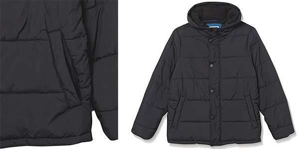 Chaqueta acolchada Amazon Essentials con capucha para hombre barata