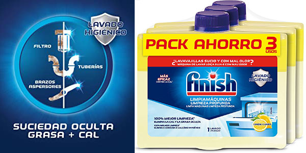 Chollo Pack x3 Limpia lavavajillas líquido Finish