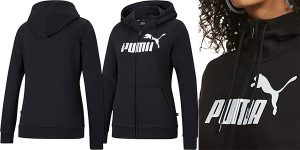 Chollo Sudadera Puma Logo Full-Zip con capucha para mujer