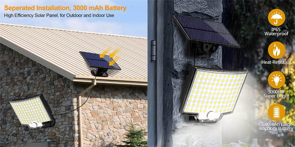 Foco solar exterior Swiatla impermeable con sensor de movimiento