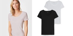 Pack x2 Camisetas C&A manga corta para mujer baratas en Amazon