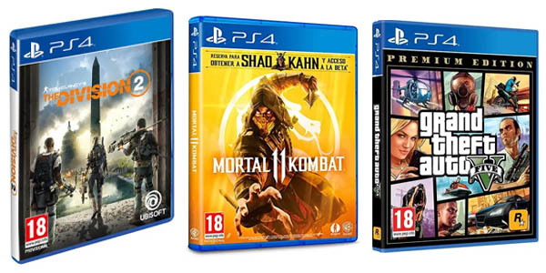 ▷ Chollo Flash: Pack GTA V, The Division 2 y Mortal Kombat 11 para PS4 por  sólo 18,89€ y envío gratis con cupón descuento (-62%)