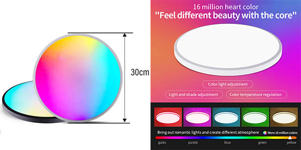 Plafón regulable Moesdal con RGB de 24 W