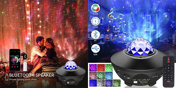 Proyector de estrellas LED AMARYLLIS con altavoz Bluetooth