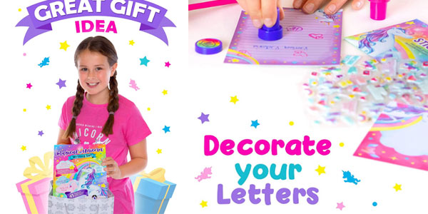 Set papelería infantil Unicornio en oferta