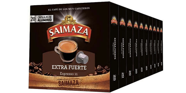 Chollo Pack de 200 cápsulas de café Saimaza Extrafuerte compatible con Nespresso