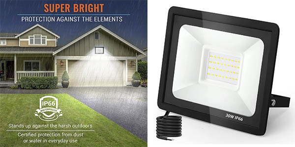 Foco LED de 30 W y 3000 LM para exteriores