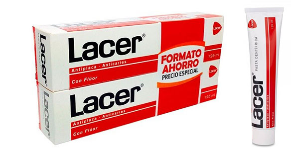 Chollo Pack de 2 pastas dentales Lacer con flúor de 125 ml