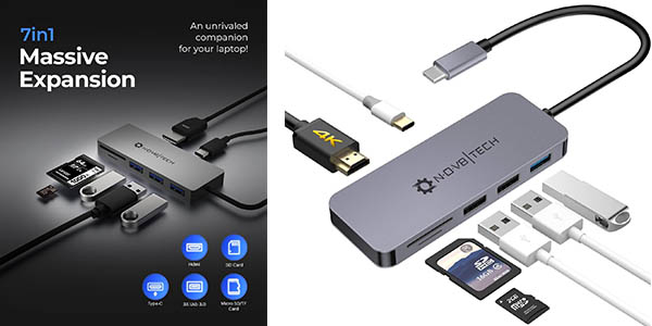 Nov8tech adaptador hub USB sd oferta
